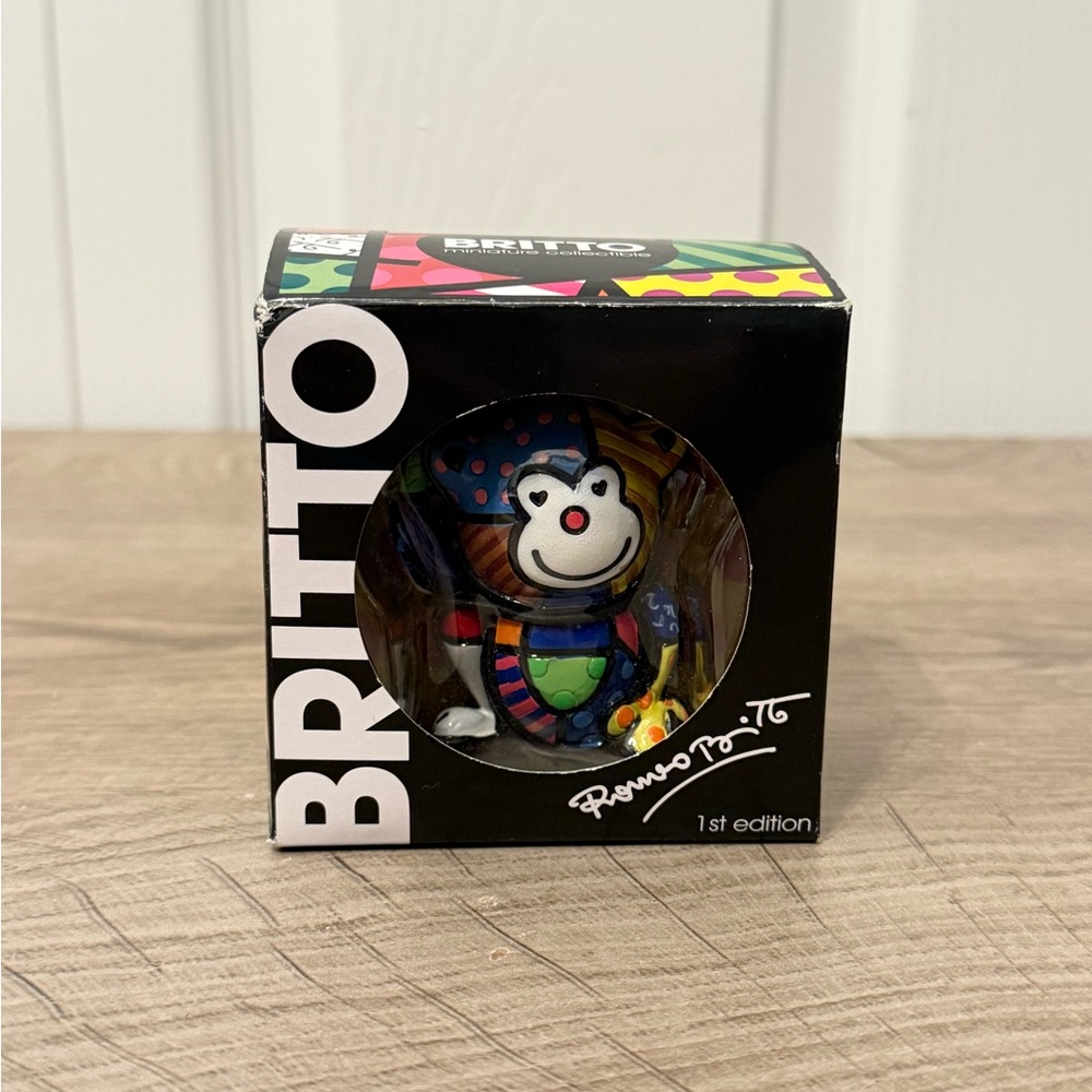 Romero Britto Mini Monkey " Cheeky"  Figurine #14072 Retired  2010 2.5” RARE